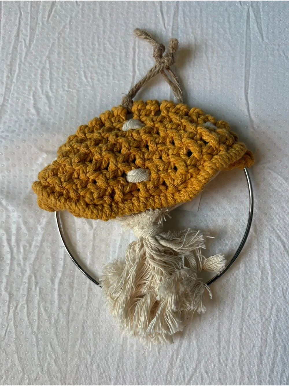 Macrame Mushroom Wall Hangings- Handmade. Perfect for fall decor. 5”x 5”